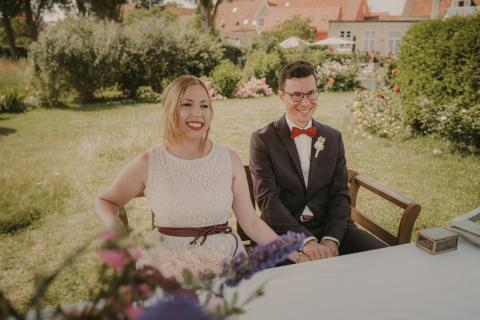 A couple getting married in Denmark